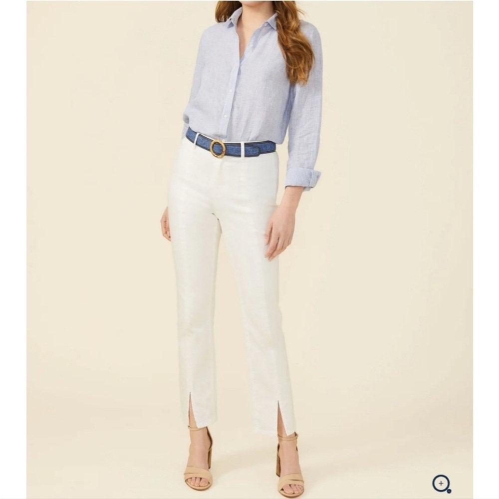 J. McLaughlin Women's Rainey White Front Slit Straight Leg Jeans Size 6 - Picture 9 of 9